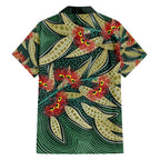 Australian Native Eucalyptus Plant Family Matching Puletasi and Hawaiian Shirt Aboriginal Dot Art
