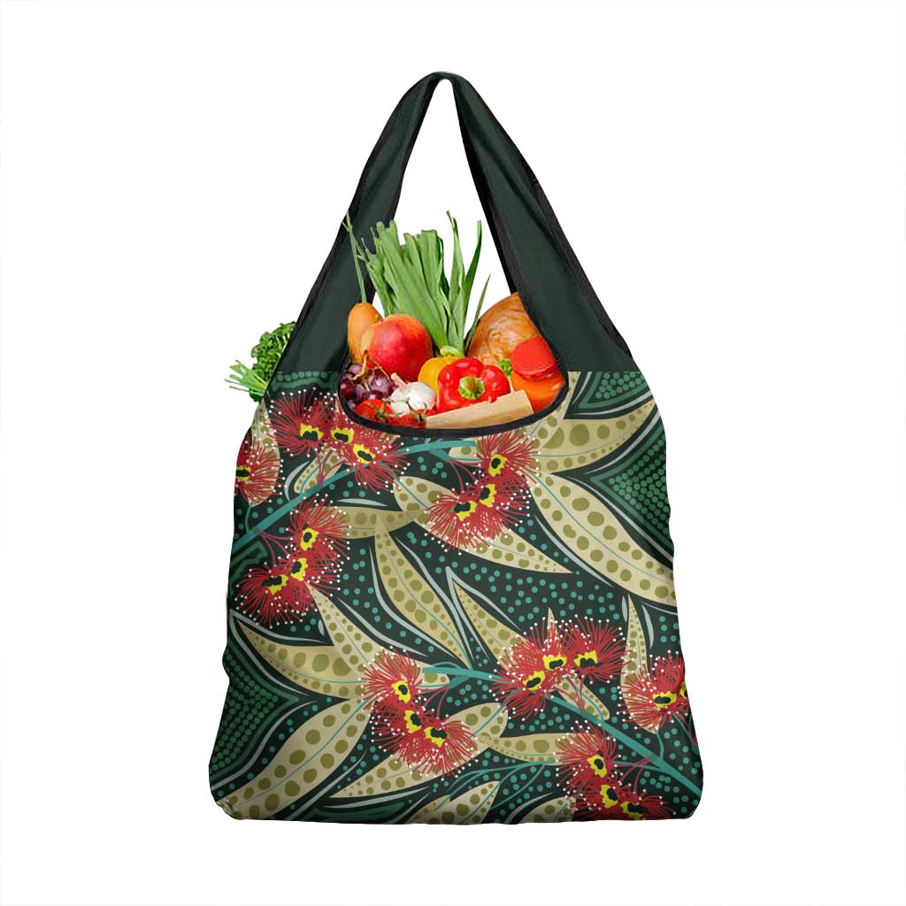 Australian Native Eucalyptus Plant Grocery Bag Aboriginal Dot Art