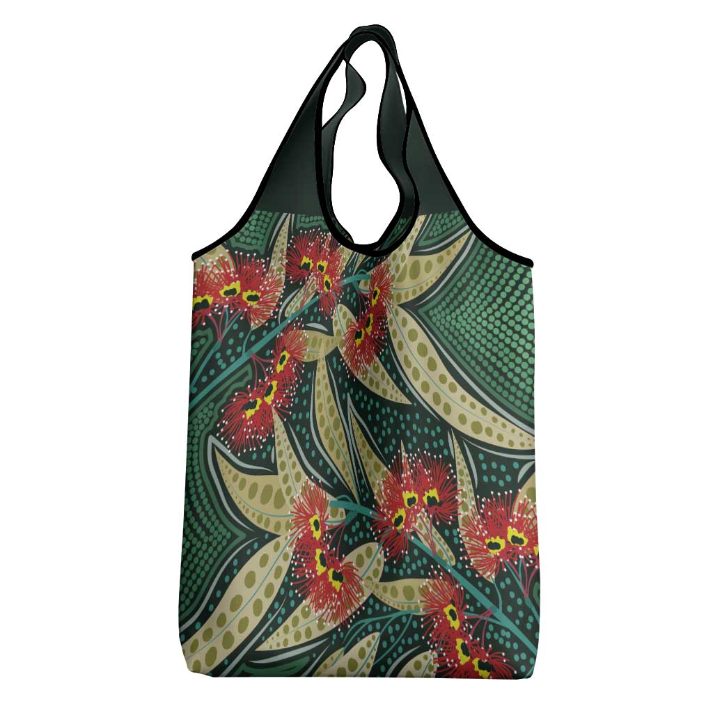 Australian Native Eucalyptus Plant Grocery Bag Aboriginal Dot Art