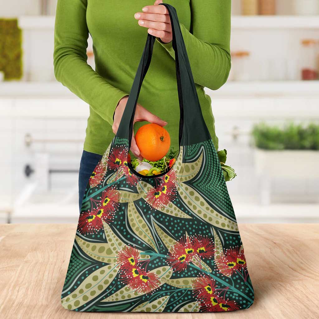 Australian Native Eucalyptus Plant Grocery Bag Aboriginal Dot Art