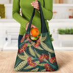 Australian Native Eucalyptus Plant Grocery Bag Aboriginal Dot Art