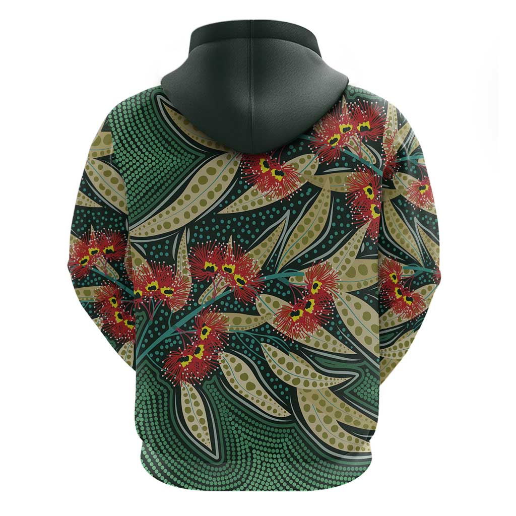 Australian Native Eucalyptus Plant Hoodie Aboriginal Dot Art