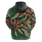 Australian Native Eucalyptus Plant Hoodie Aboriginal Dot Art