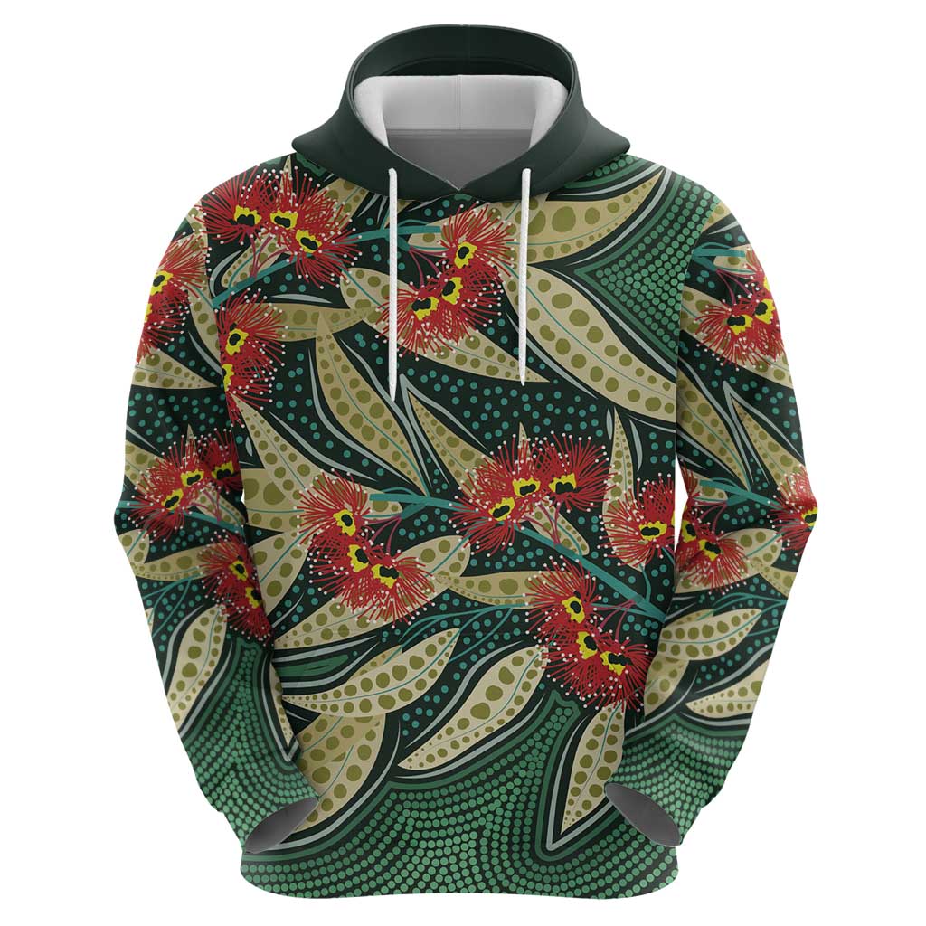 Australian Native Eucalyptus Plant Hoodie Aboriginal Dot Art