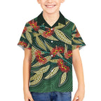 Australian Native Eucalyptus Plant Kid Hawaiian Shirt Aboriginal Dot Art