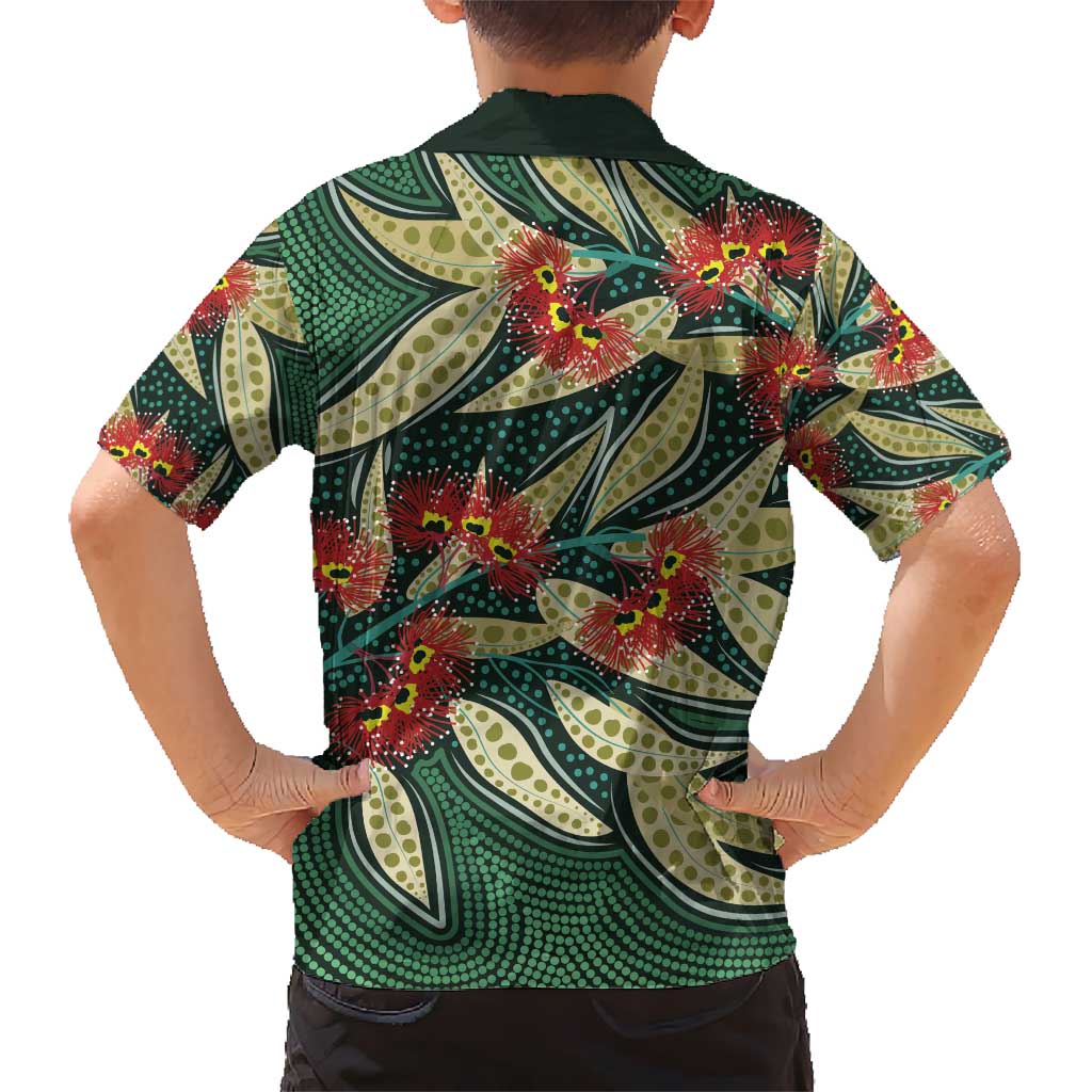 Australian Native Eucalyptus Plant Kid Hawaiian Shirt Aboriginal Dot Art