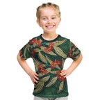 Australian Native Eucalyptus Plant Kid T Shirt Aboriginal Dot Art