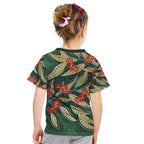 Australian Native Eucalyptus Plant Kid T Shirt Aboriginal Dot Art