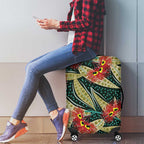 Australian Native Eucalyptus Plant Luggage Cover Aboriginal Dot Art