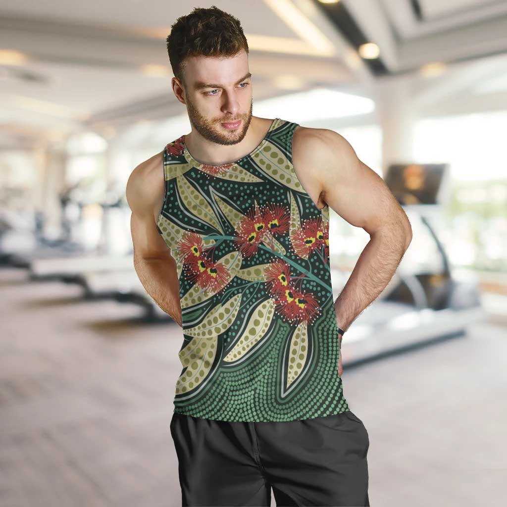 Australian Native Eucalyptus Plant Men Tank Top Aboriginal Dot Art