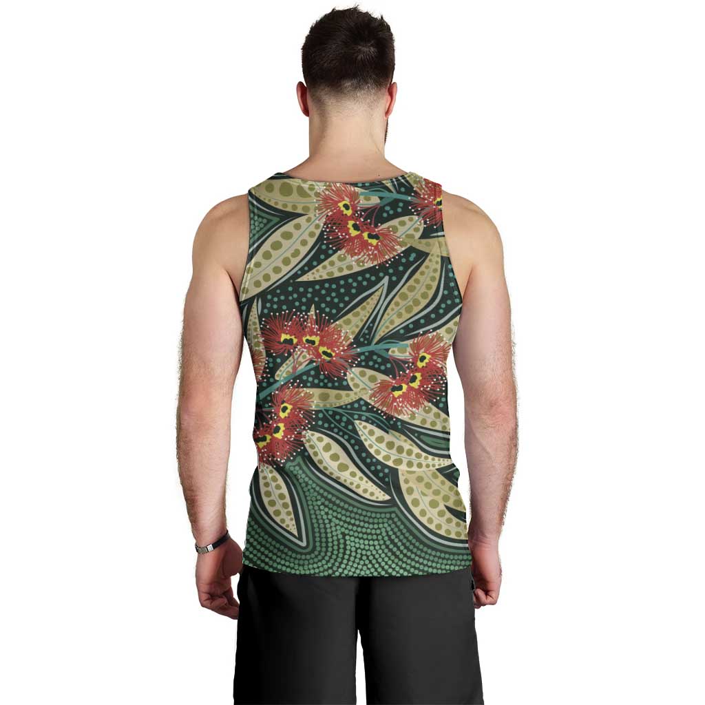 Australian Native Eucalyptus Plant Men Tank Top Aboriginal Dot Art