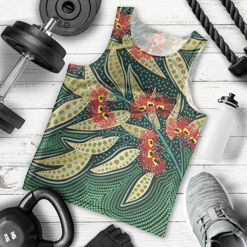 Australian Native Eucalyptus Plant Men Tank Top Aboriginal Dot Art