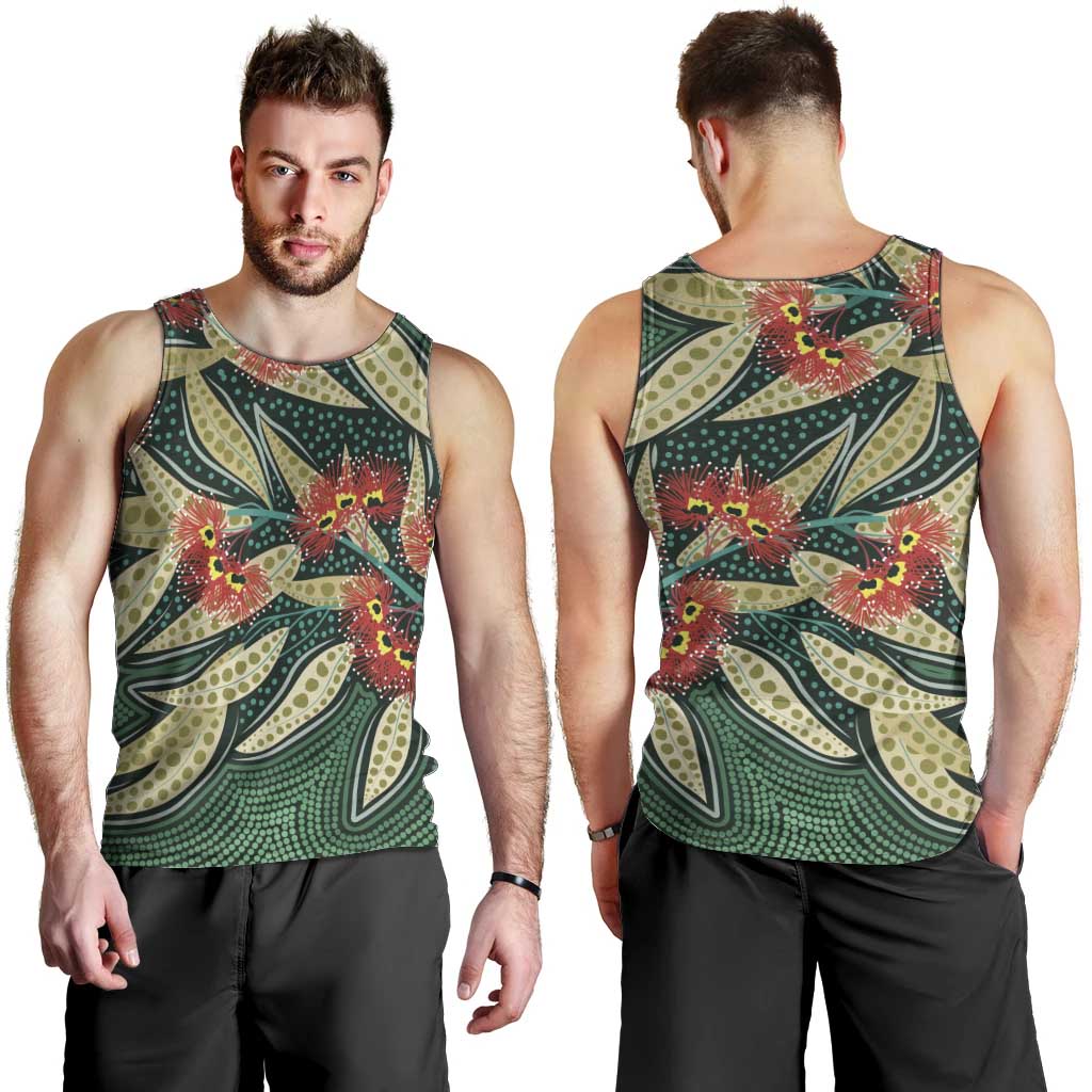 Australian Native Eucalyptus Plant Men Tank Top Aboriginal Dot Art