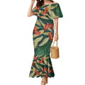 Australian Native Eucalyptus Plant Mermaid Dress Aboriginal Dot Art