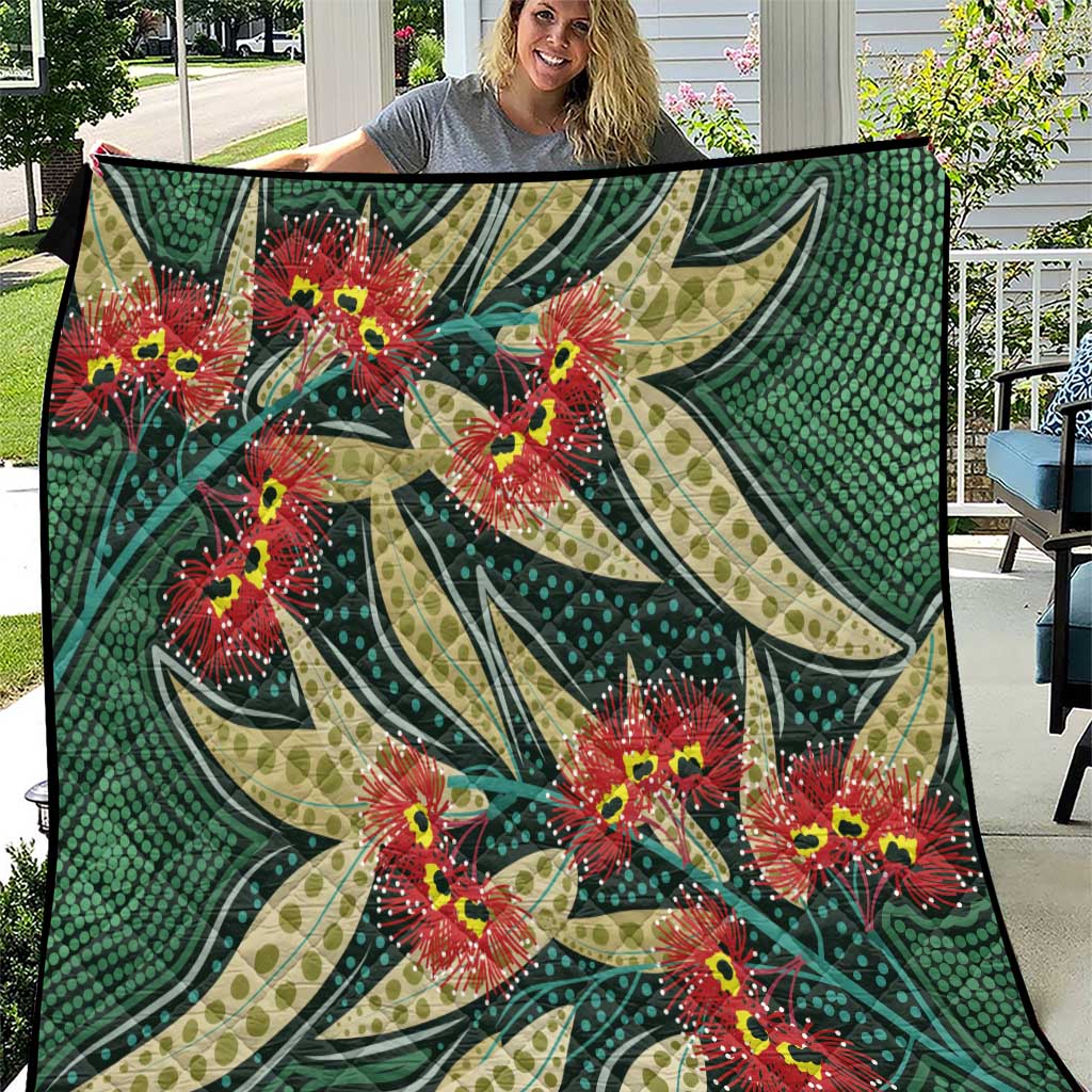 Australian Native Eucalyptus Plant Quilt Aboriginal Dot Art