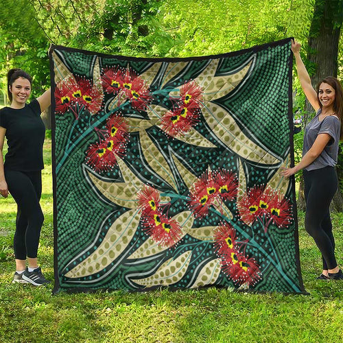 Australian Native Eucalyptus Plant Quilt Aboriginal Dot Art