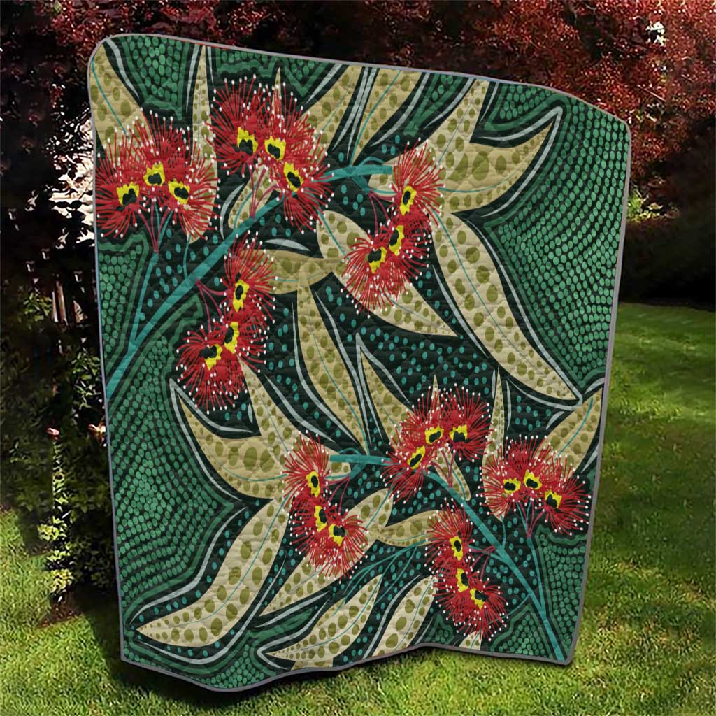 Australian Native Eucalyptus Plant Quilt Aboriginal Dot Art