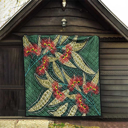 Australian Native Eucalyptus Plant Quilt Aboriginal Dot Art