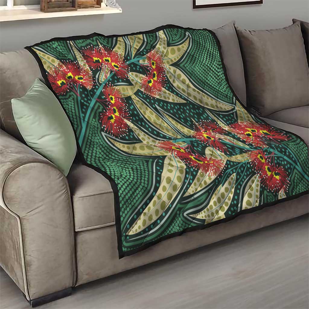Australian Native Eucalyptus Plant Quilt Aboriginal Dot Art
