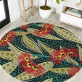 Australian Native Eucalyptus Plant Round Carpet Aboriginal Dot Art