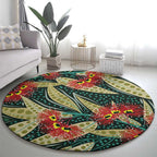 Australian Native Eucalyptus Plant Round Carpet Aboriginal Dot Art