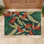 Australian Native Eucalyptus Plant Rubber Doormat Aboriginal Dot Art