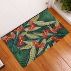 Australian Native Eucalyptus Plant Rubber Doormat Aboriginal Dot Art