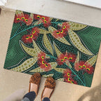 Australian Native Eucalyptus Plant Rubber Doormat Aboriginal Dot Art