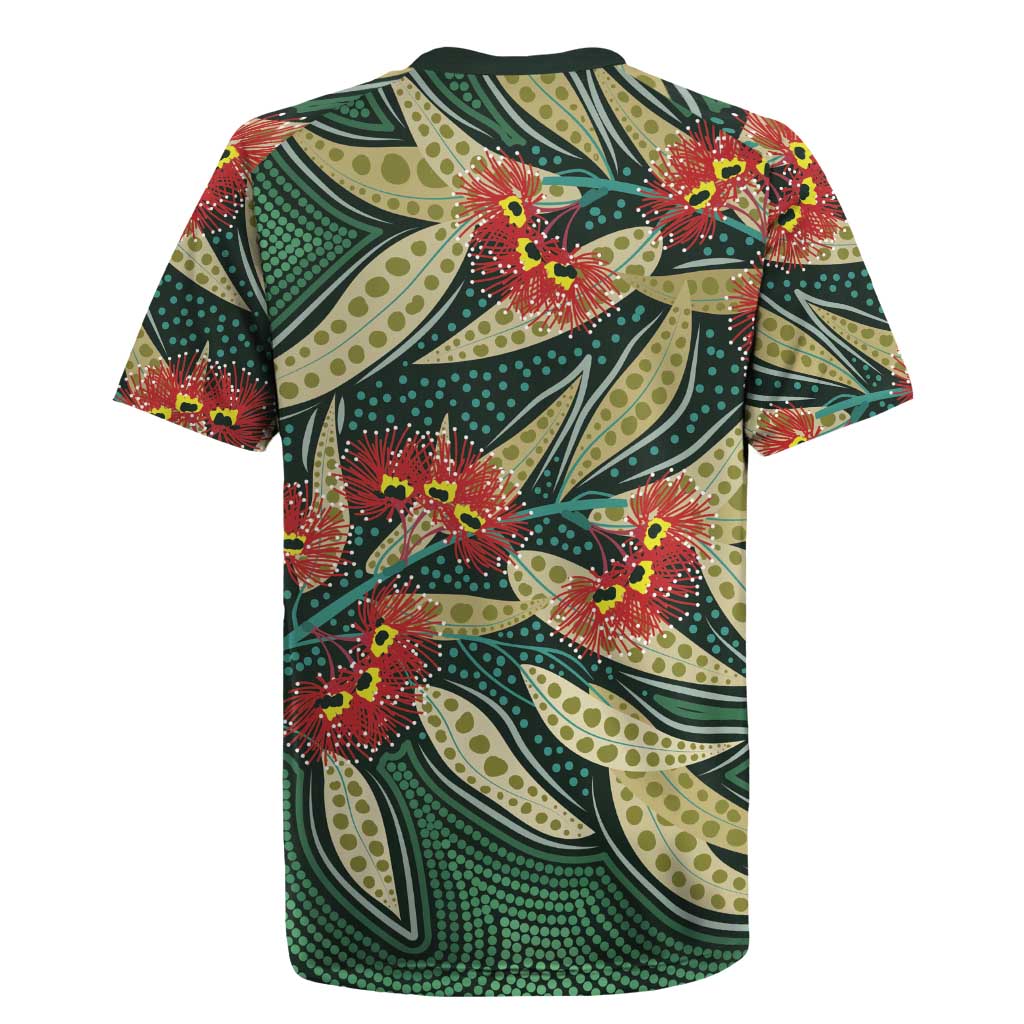 Australian Native Eucalyptus Plant Rugby Jersey Aboriginal Dot Art
