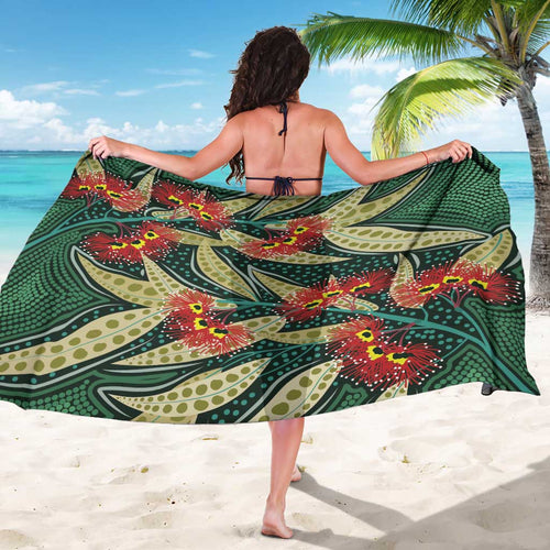 Australian Native Eucalyptus Plant Sarong Aboriginal Dot Art