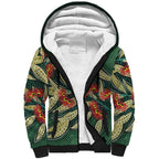 Australian Native Eucalyptus Plant Sherpa Hoodie Aboriginal Dot Art