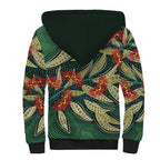 Australian Native Eucalyptus Plant Sherpa Hoodie Aboriginal Dot Art