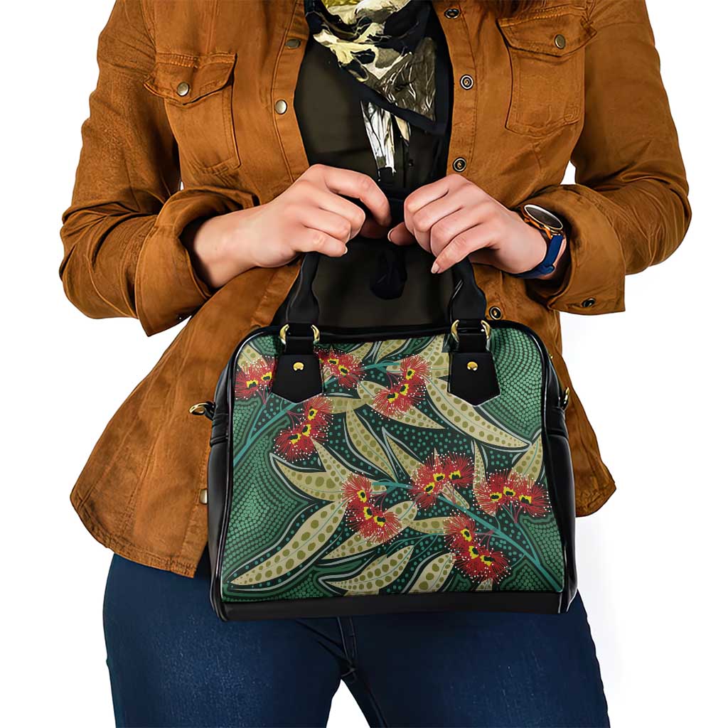 Australian Native Eucalyptus Plant Shoulder Handbag Aboriginal Dot Art