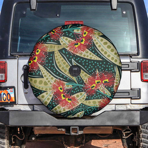 Australian Native Eucalyptus Plant Spare Tire Cover Aboriginal Dot Art