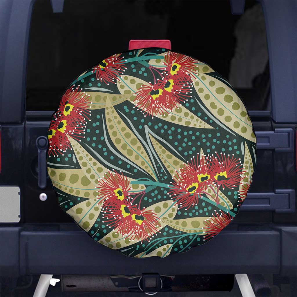 Australian Native Eucalyptus Plant Spare Tire Cover Aboriginal Dot Art