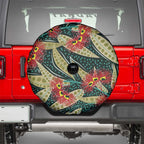 Australian Native Eucalyptus Plant Spare Tire Cover Aboriginal Dot Art