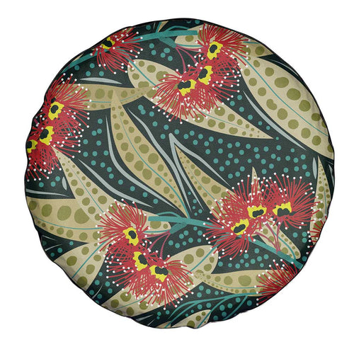 Australian Native Eucalyptus Plant Spare Tire Cover Aboriginal Dot Art