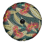 Australian Native Eucalyptus Plant Spare Tire Cover Aboriginal Dot Art