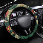 Australian Native Eucalyptus Plant Steering Wheel Cover Aboriginal Dot Art