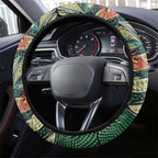 Australian Native Eucalyptus Plant Steering Wheel Cover Aboriginal Dot Art