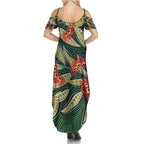 Australian Native Eucalyptus Plant Summer Maxi Dress Aboriginal Dot Art