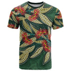 Australian Native Eucalyptus Plant T Shirt Aboriginal Dot Art