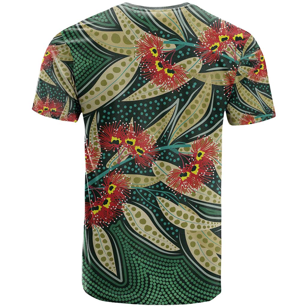 Australian Native Eucalyptus Plant T Shirt Aboriginal Dot Art