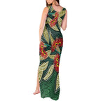 Australian Native Eucalyptus Plant Tank Maxi Dress Aboriginal Dot Art