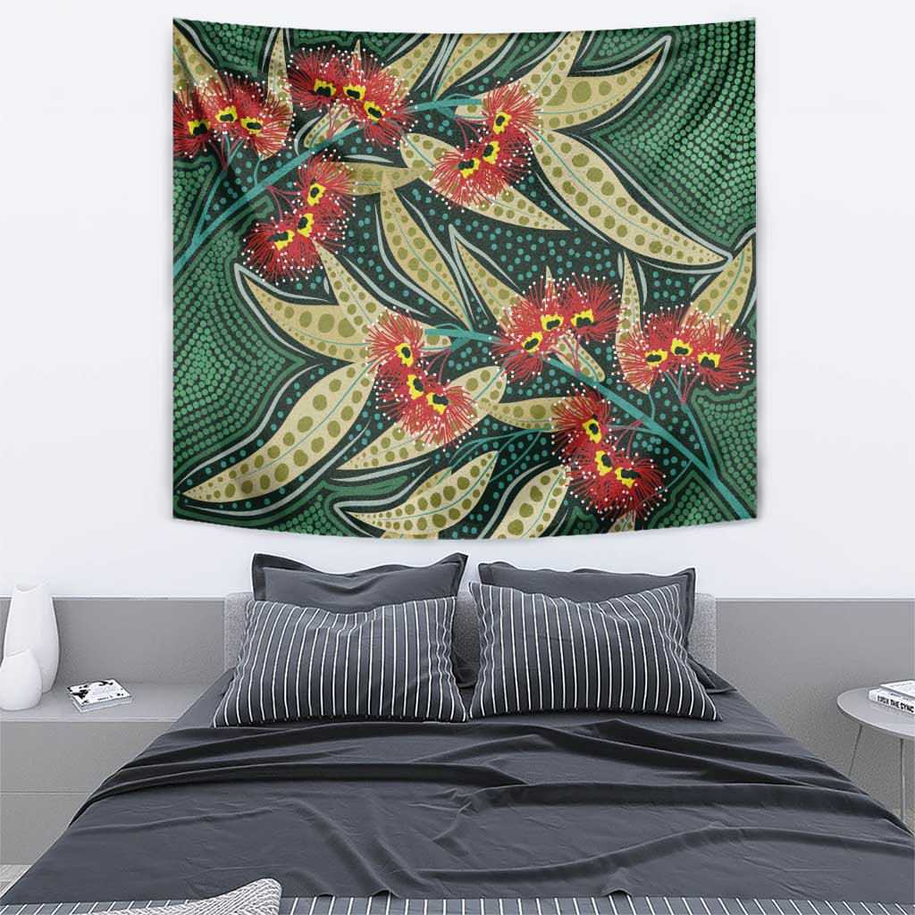 Australian Native Eucalyptus Plant Tapestry Aboriginal Dot Art