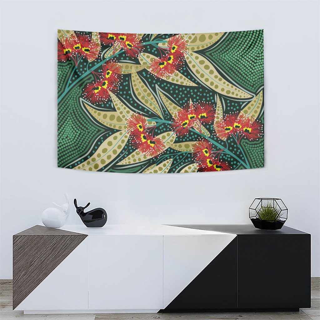 Australian Native Eucalyptus Plant Tapestry Aboriginal Dot Art