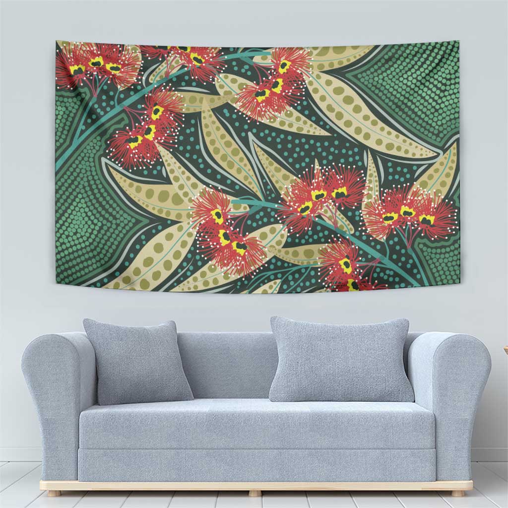 Australian Native Eucalyptus Plant Tapestry Aboriginal Dot Art