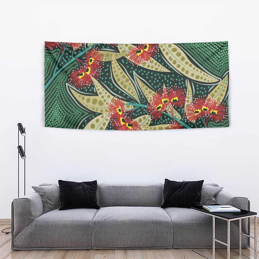 Australian Native Eucalyptus Plant Tapestry Aboriginal Dot Art