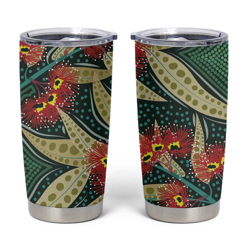 Australian Native Eucalyptus Plant Tumbler Cup Aboriginal Dot Art