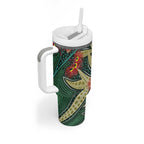 Australian Native Eucalyptus Plant Tumbler With Handle Aboriginal Dot Art